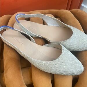 Rothy's Gold Textured Slingbacks